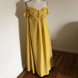 Yellow Shoulder-less Dress